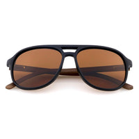 polarized wood aviator sunglasses for men and women